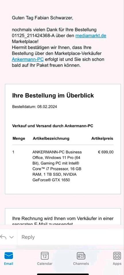 Ankermann Gaming PC  / Intel Core i7 / NVIDIA GeForce GTX 1650 in Berlin