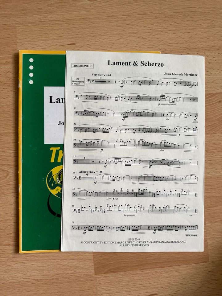 John Glenesk Mortimer: Lament & Scherzo (Noten für Posaune) in Dortmund