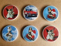 Retro: 6 Untersetzer mit Aufdruck Pinup Girls & Oldmobile Schleswig-Holstein - Struvenhütten Vorschau