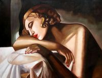 Homage Lempicka - Die Schläferin II k97494 90x120cm Ölbild handg. Berlin - Treptow Vorschau