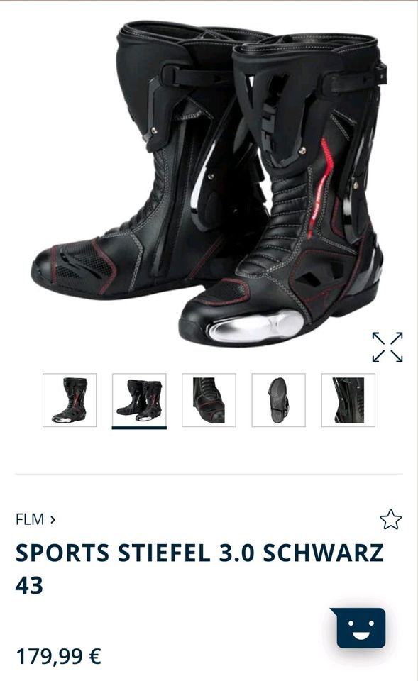 FLM Motorrad Sport Stiefel 3.0 in schwarz rot in Floh-Seligenthal