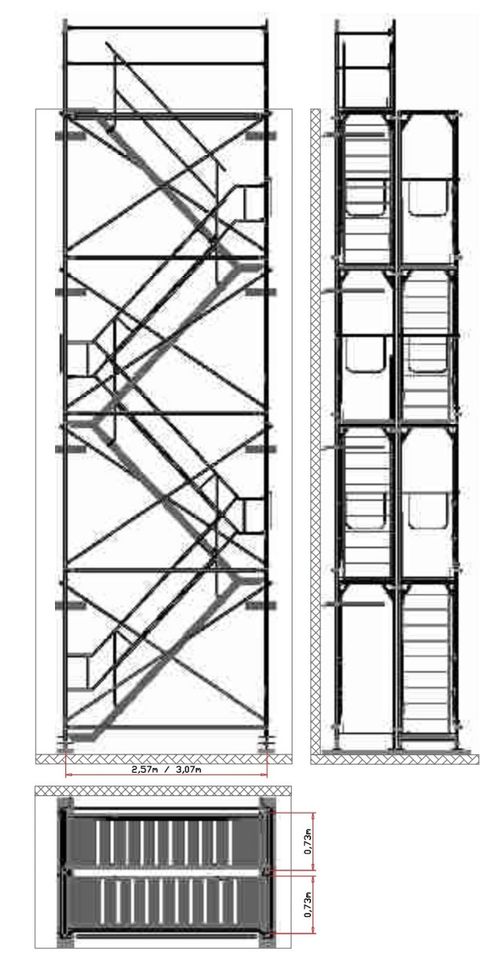 Gerüst Treppenturm 8m Austritt 2,57m Feld - freistehend - in Vechelde