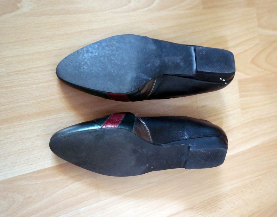 Vintage Leder Slipper Ballerina loafers Afis Gesichter Echtleder in Kempten