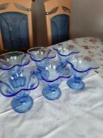 2x6 Glasschalen,Dessertschalen,Eisschalen,blaues Glas Rostock - Brinckmansdorf Vorschau