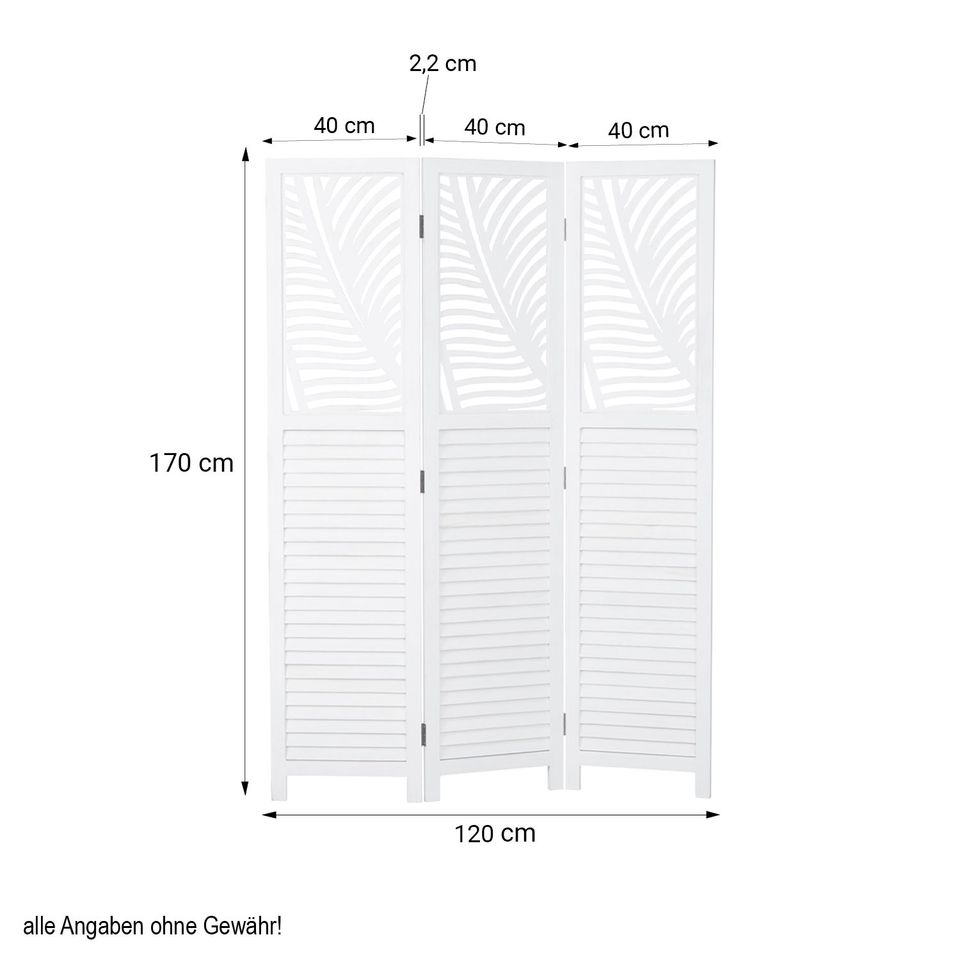 Paravent Raumteiler Sichtschutz Trennwand Shabby Weiß Holz VB80€* in Magdeburg