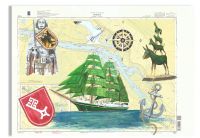 Bremen Seekarte Segelschiff Roland Stadtmusikanten Maritim Niedersachsen - Delmenhorst Vorschau