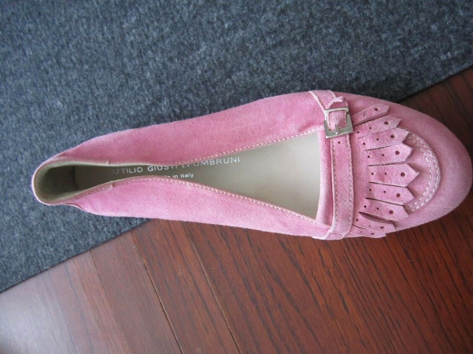 AGL ITALY BALLERINA LOAFER - ROSA - WILDLEDER - 37 37,5 - WIE NEU in Essen