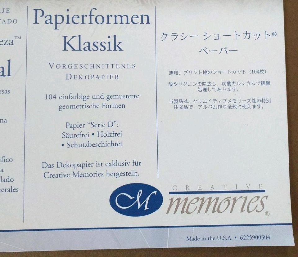 Creative Memories, Papierformen Klassik + Karton,  Scrap Book in Probsteierhagen