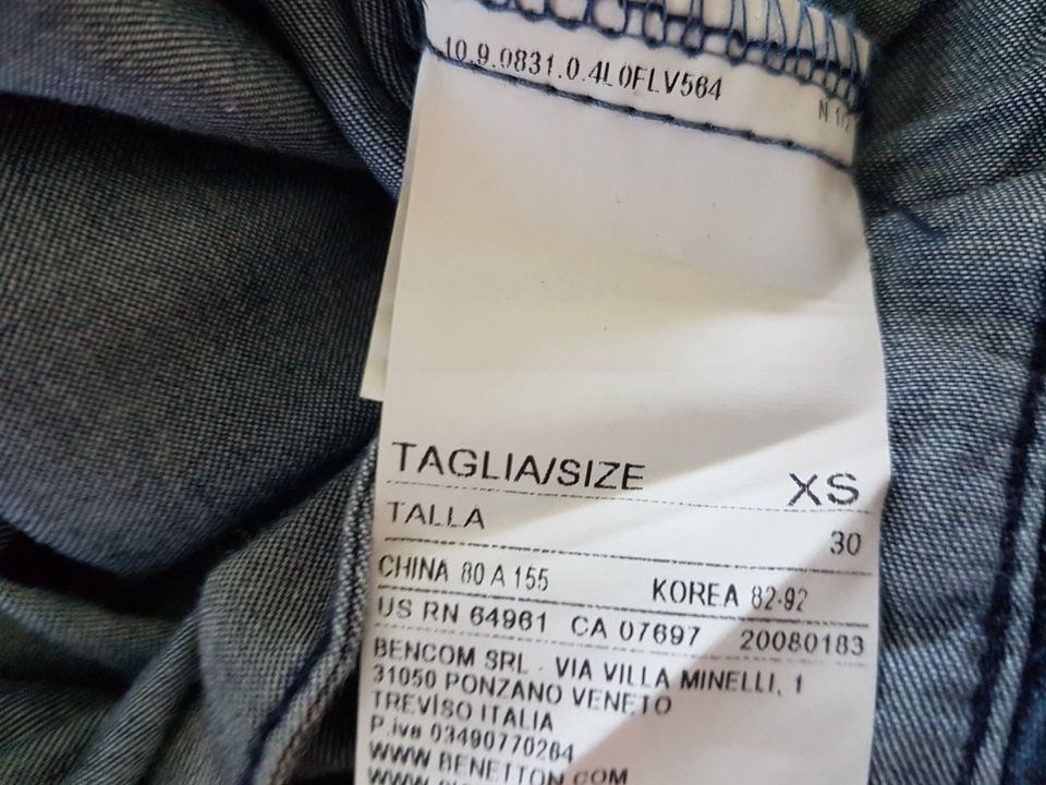 Benetton Jeans Kleid Trägerkleid Sommer blau XS 158 in Dortmund