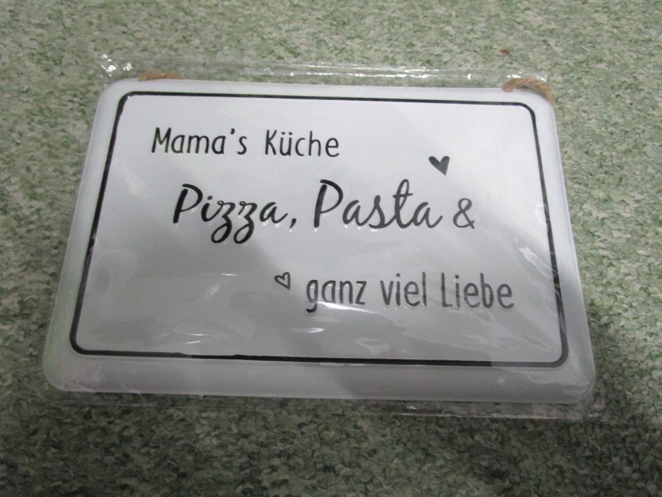 Mamas Küche, Blechschild, Pizza Pasta,  Neu in Hürup