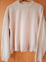 ❤️ Pullover Damen mit kleinen Perlen beige H&M Größe M Sachsen - Lunzenau Vorschau