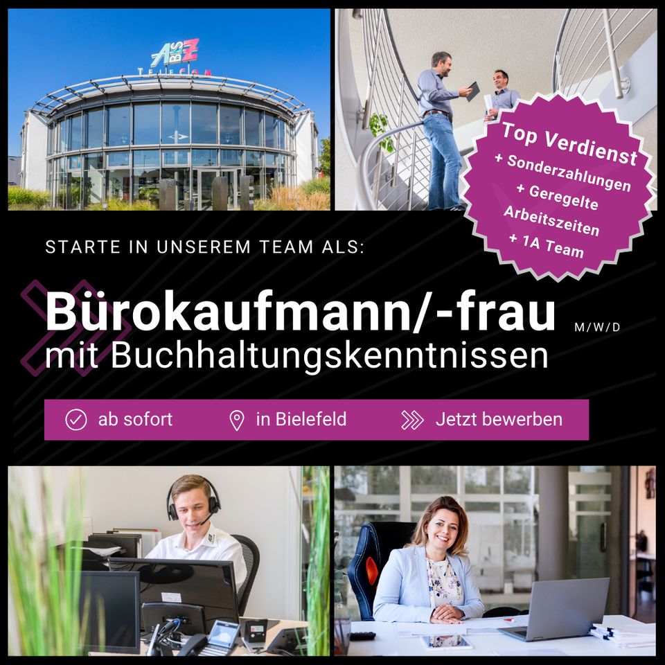 Bürokaufmann/-frau mit Buchhaltungskenntnissen (m/w/d) in Bielefeld