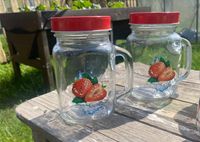 Set 2 x Henkelglas Glas Erdbeeren Motiv Sommer Limoglas Limonade Sachsen - Großhartmannsdorf Vorschau