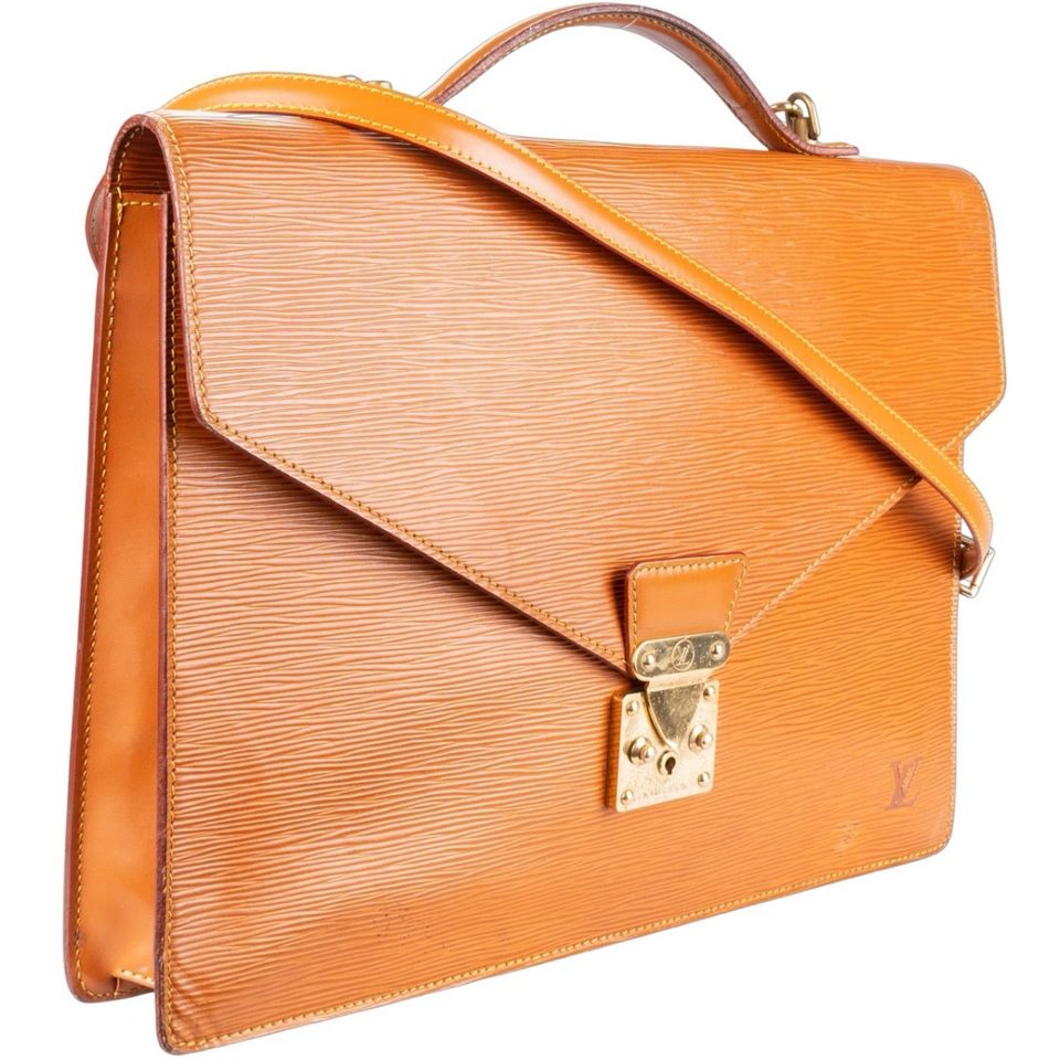 Louis Vuitton Cognac Epi Leather Serviette Business Bag in Halle