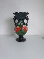 Blumenvase 23cm schwarz mit Blumen Keramik floral Deko Sachsen - Limbach-Oberfrohna Vorschau