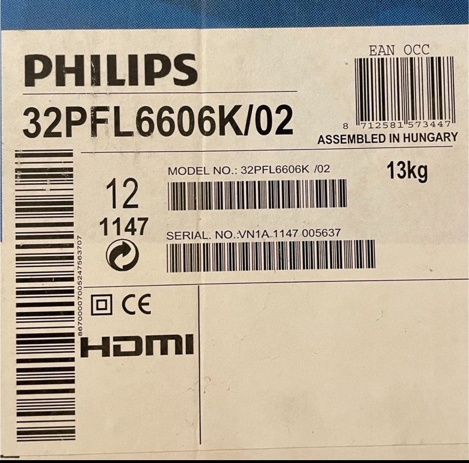 TV Fernseher Philips 32pfl6606k/02 mit OVP in Dessau-Roßlau