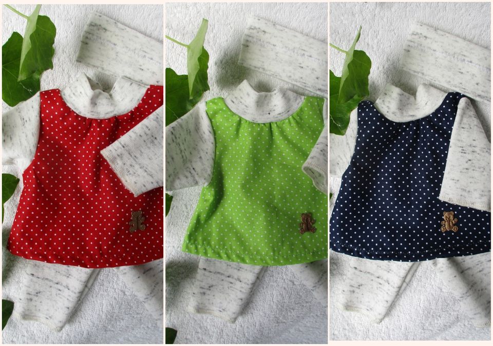 Puppenkleidung 3-tlg. Kleid für 32 oder 36 cm Re born Baby Puppe in Ibbenbüren