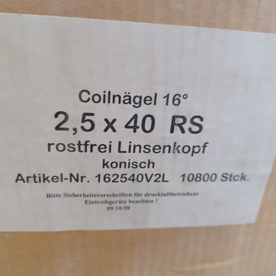Coilnägel 16° 2,5x40 RS rostfrei Linsenkopf konisch, Edelstahl, A in Biessenhofen