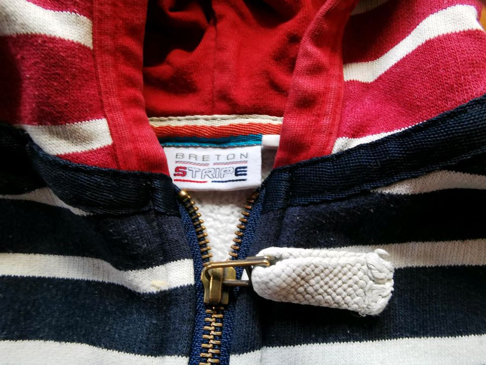 Petit Bateau Breton Stripes Kapuzenjacke Kapuzenpulli Ringel 104 in Hirschhorn (Neckar)