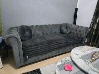 CHESTERFIELD SOFA GRAU 3+1+1 Baden-Württemberg - Neuenbürg Vorschau