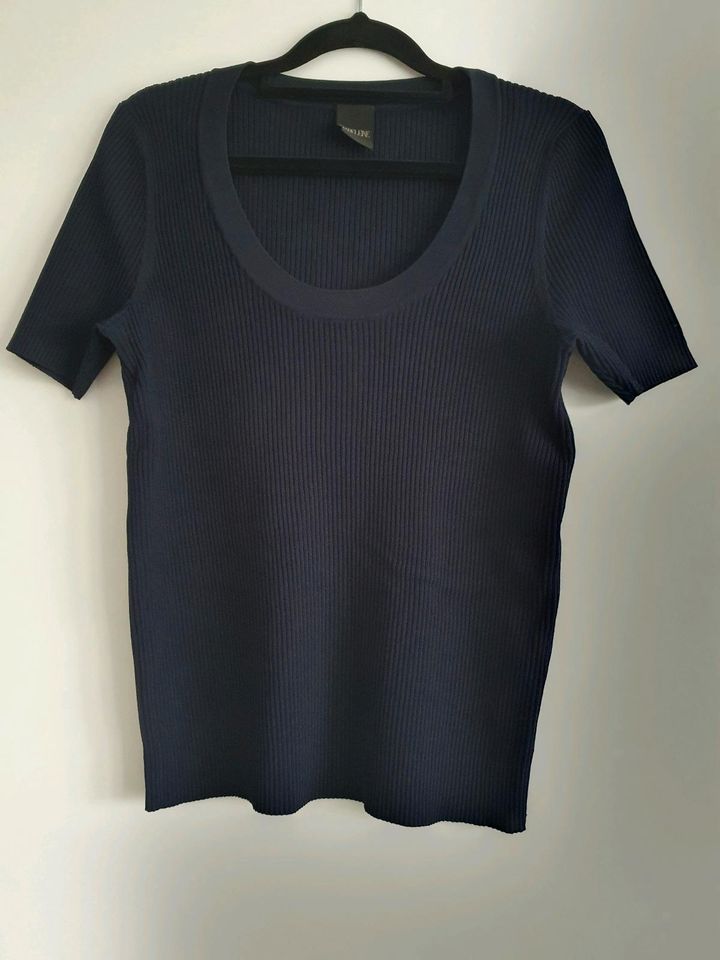 Madeleine Shirt Stretchshirt ca. Gr. 40 navy dunkelblau in Günzburg