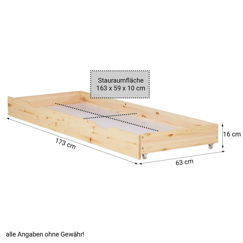 Bett Holzbett Futonbett Bettkasten Holz Natur 90x200 NEU 041-Er in Erfurt