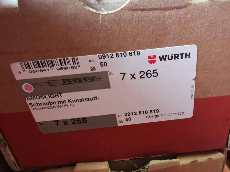 Würth Kunststoffensterschrauben+Porenbetondübel, 7 Kart inkl.MwSt in Paderborn