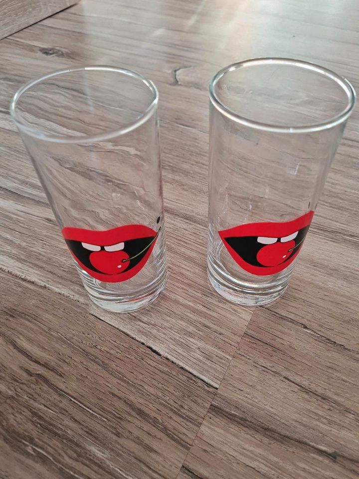 6x Longdrink Glas mit Lippen-Motiv in Hessisch Oldendorf