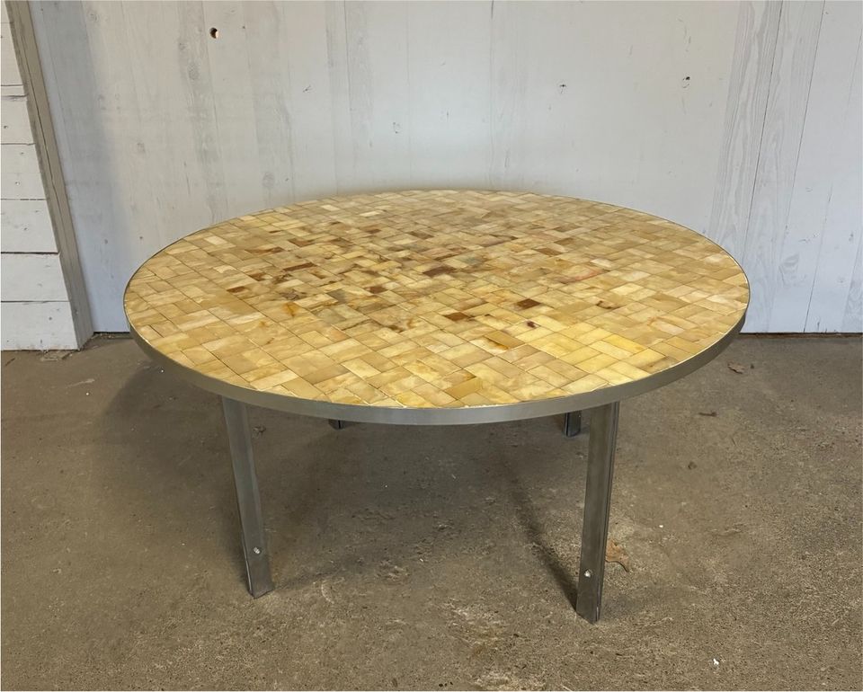 Runder Tisch | Couchtisch mit Marmor 70er Jahre Design in Hannover