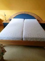 Komplettes Schlafzimmer - Bett, Schrank, Nachttisch blau/buche Sachsen-Anhalt - Schkopau Vorschau