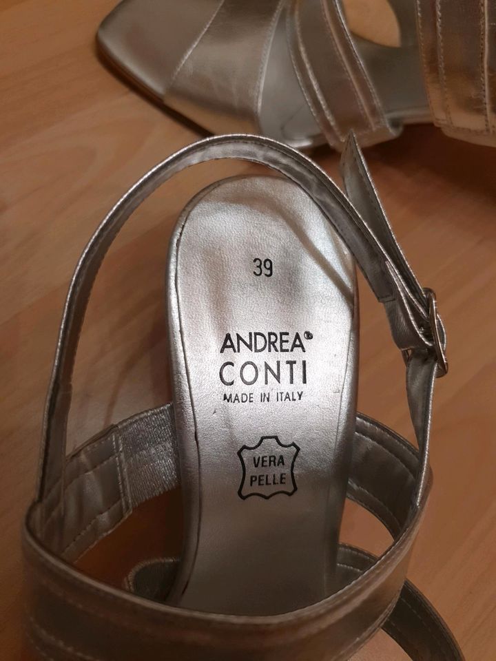 Sandalen Andrea Conti Leder silber metallic in Bad Münstereifel