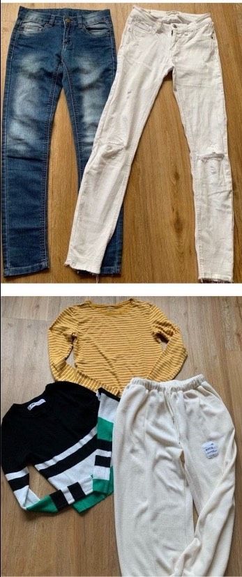18 tlg Bershka Paket Jeans-Jacke t- Shirts Hose Gr. XS/S 152 158 in Neumünster