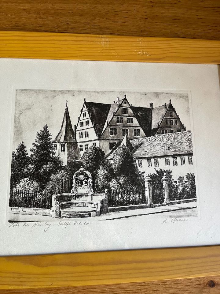 Bild Druck Schloss Ratibor in Roth bei Nürnberg gerahmt signiert in Göttingen