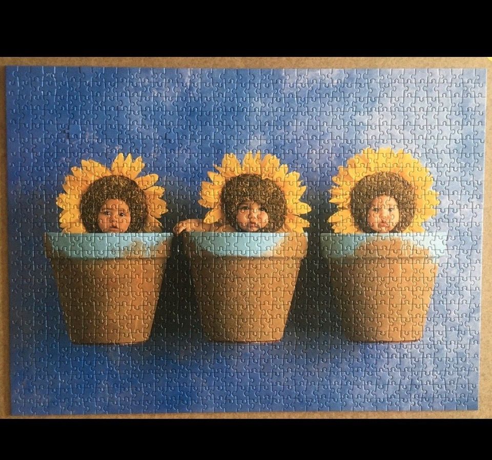 Puzzle 1000 Teile neuwertig, Anne Geddes, Sonnenblumen Trio in Oberhausen