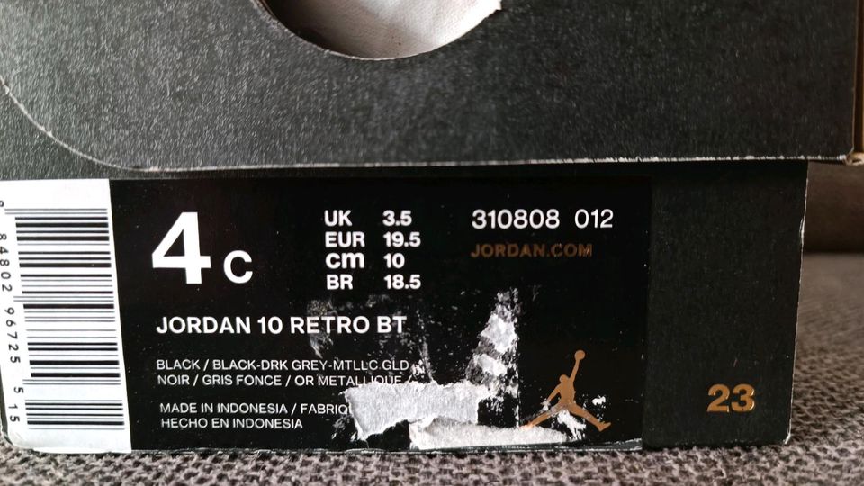 Nike Air Jordan 10 Retro 10 BT | Gr. 19,5 | NEU in Hamburg