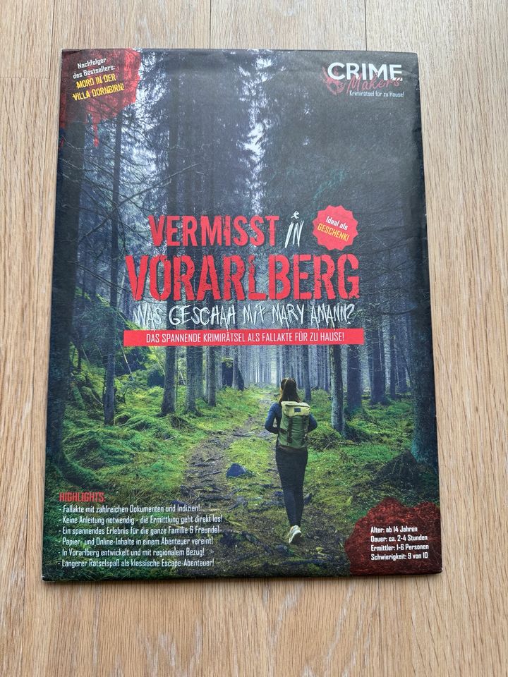 Crime Makers Ermittlerspiel Vermisst in Vorarlberg in Dinslaken