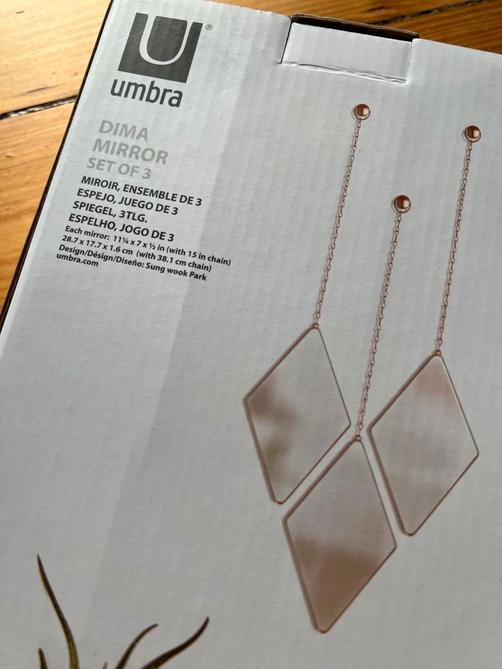 Umbra Dima Spiegel 3er-Set / Copper Kupfer *NEU in Bünde