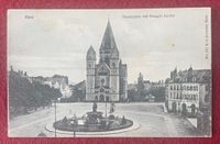 Alte Postkarte aus Metz - Theaterplatz mit evangel. Kirche Baden-Württemberg - Bad Waldsee Vorschau