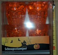 4 Orange Totenkopf Schnapsgläser aus Plastik - Halloween Hamburg-Nord - Hamburg Barmbek Vorschau