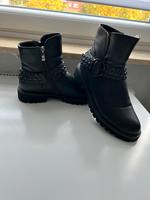 Boots Stiefeletten schwarz mit Reißverschluss & Schnalle Nürnberg (Mittelfr) - Nordstadt Vorschau