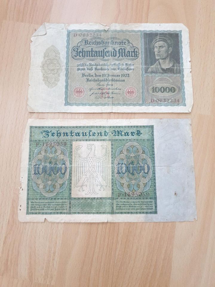Geldscheine alt Mark Reichsbanknote in Mannheim