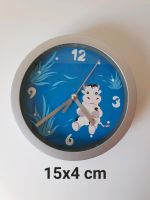 Kleine runde Kinderzimmer Uhr,Wanduhr,grau blau,Kuhmotiv,Deko Bayern - Michelau i. OFr. Vorschau