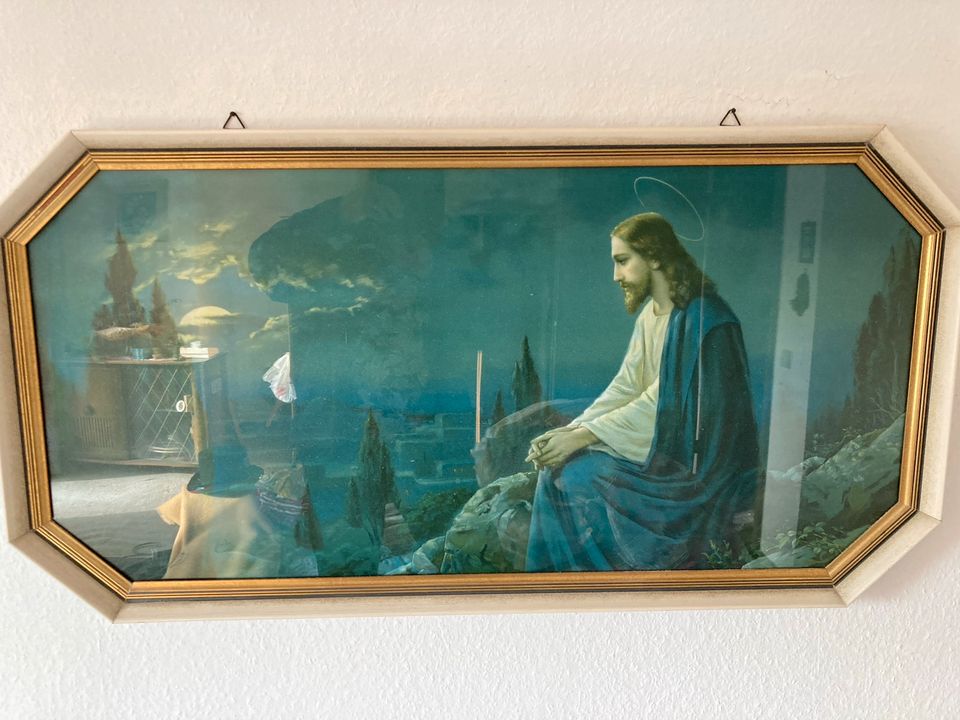 Bild „Jesus am Ölberg“  50er Jahre Höhe 105, Breite 53 in Kösching