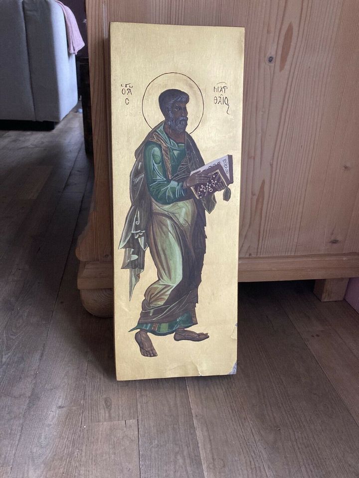 Ikone Evangelist Matthäus Legende griechisch 46X17X5 cm in Steinheim