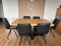 Tisch mit 6  Echtleder Stühle! ausziehbar, neuwertig! Nordrhein-Westfalen - Lünen Vorschau