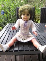 Sammler Puppe Antik, Strickkleid, mindestens 50 Jahre alt Bayern - Deining Vorschau