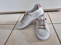 ❤️ Damenschuhe grau weiß gepunktet Sneaker Schuhe Gr 38 Nordrhein-Westfalen - Solingen Vorschau