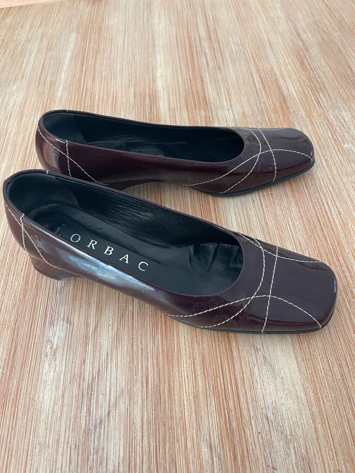 Damenschuhe, Gr 39, auberginefarbend, made in Italy, Ballerina in Rheinbach