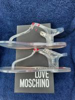 LOVE MOSCHINO Zehentrenner Sandalen, transparent in Kautschuk, 41 Hessen - Kirchhain Vorschau