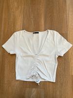 Weißes Zara T-Shirt mit Schnürung Hessen - Kassel Vorschau
